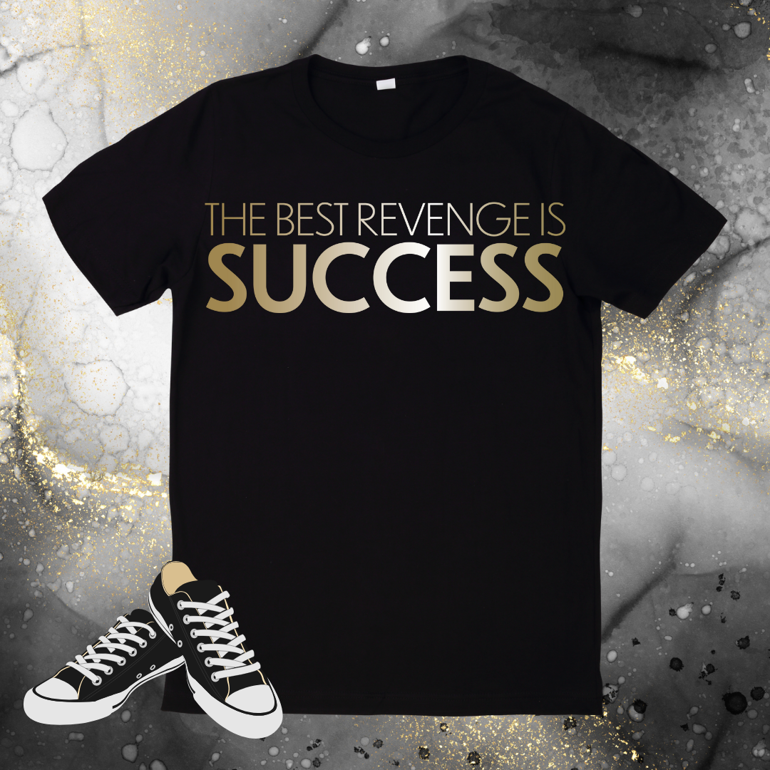 Custom BLack Crew Neck Success Tshirt