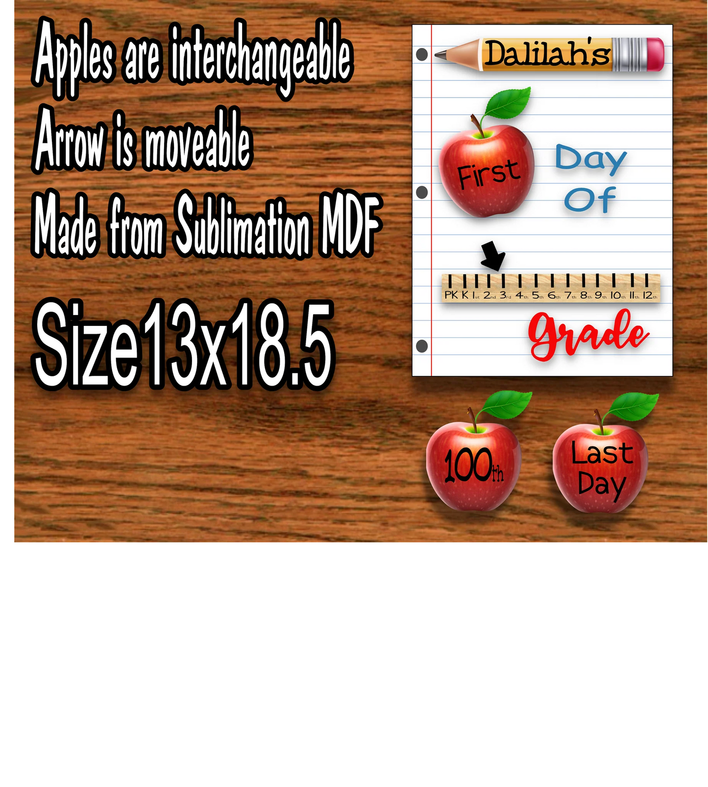 Back to school board with last day & 100 day