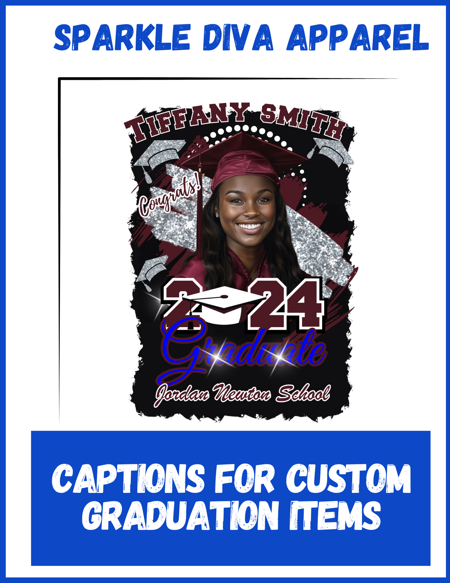 Caption For Custom Graduation Items