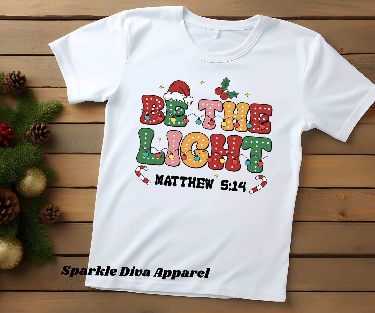 Be The Light White Short Cotton Sleeve Shirt