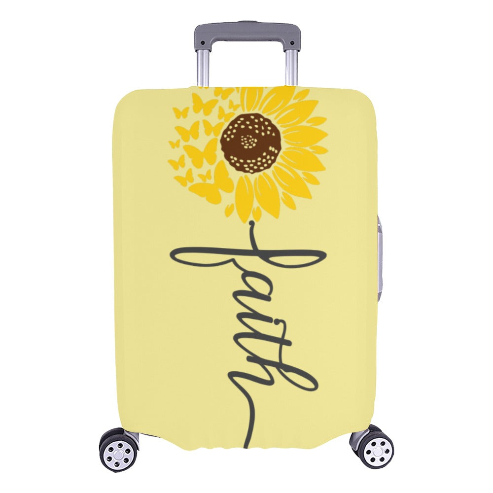 Custom Luggage Cover Faith & Flower