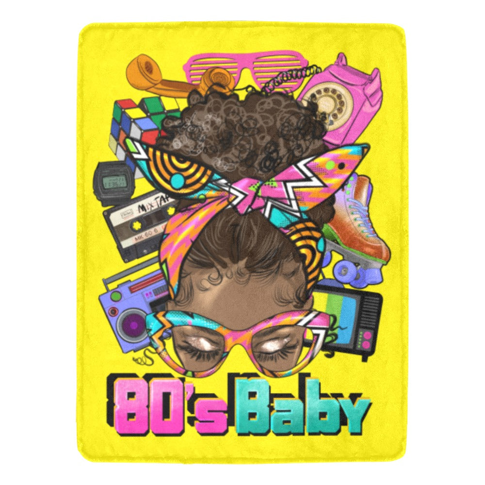 Custom 80's Fleece Colorful Blanket 60x80