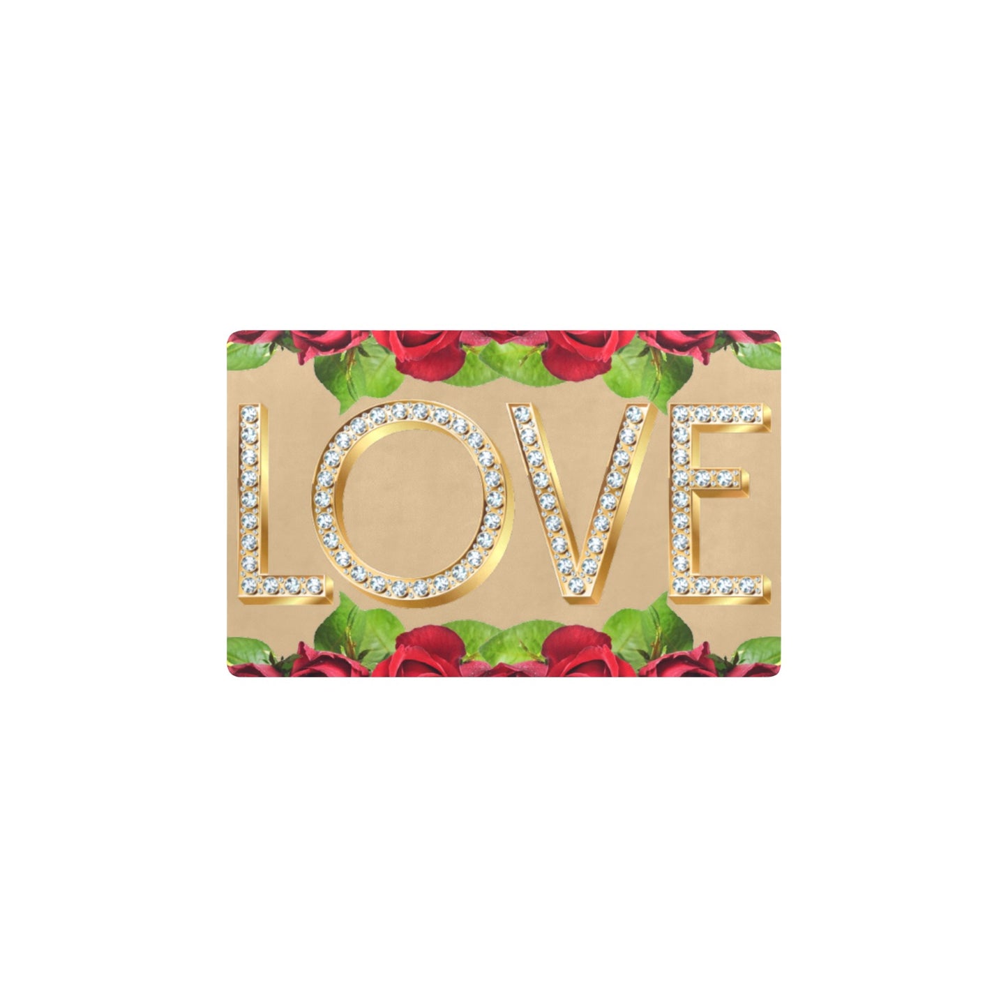 Custom Love Bling Kitchen Mat 28x17