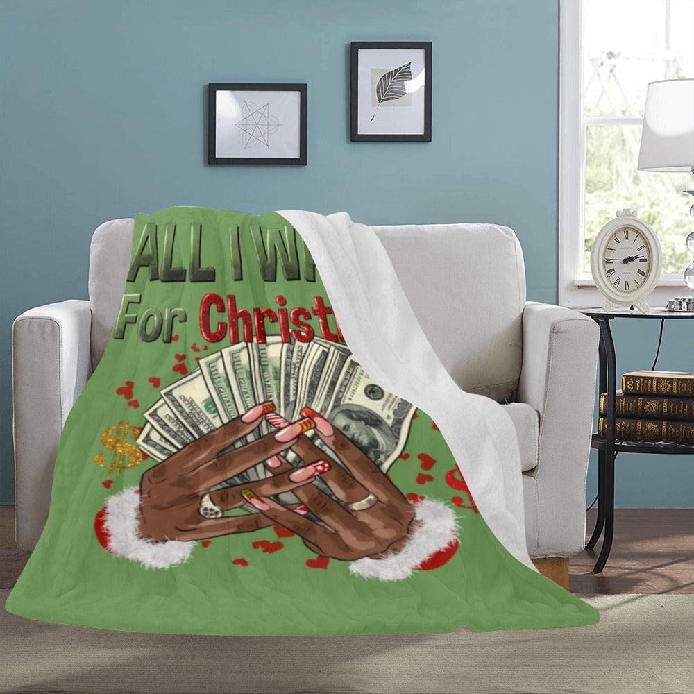 All I Want For Hoilday Fleece Christmas Custom Blanket King Size