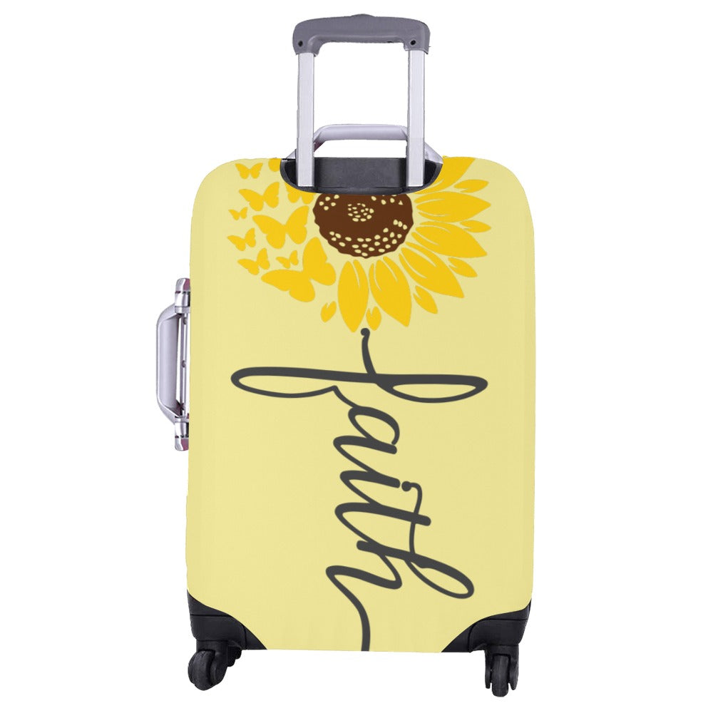 Custom Luggage Cover Faith & Flower