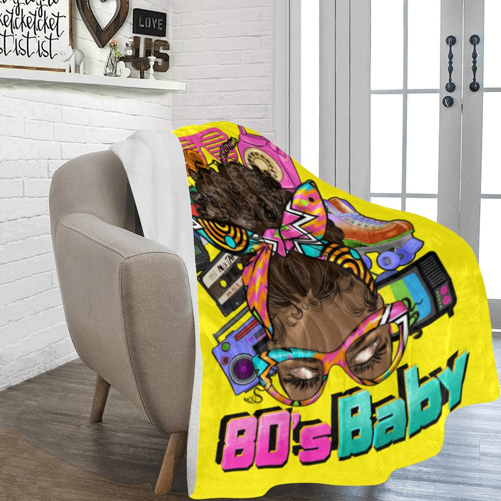 Custom 80's Fleece Colorful Blanket 60x80