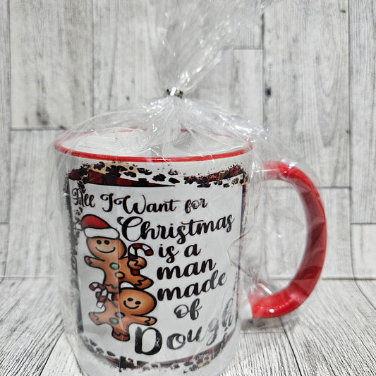 Custom Red Handle And Trim Mug Christmas