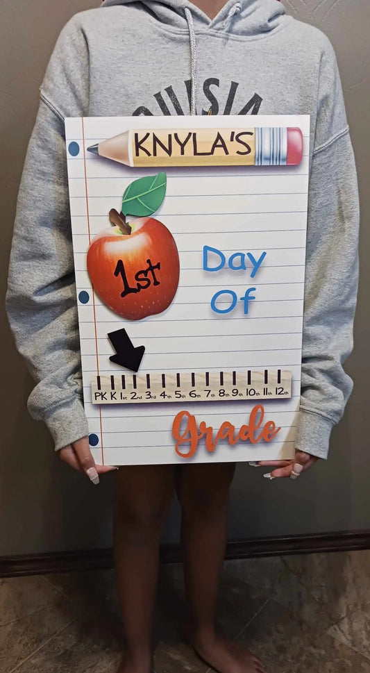 Back to school board with last day & 100 day