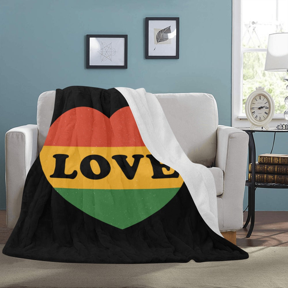 Custom Fleece Throw Blanket Love Size 60x80