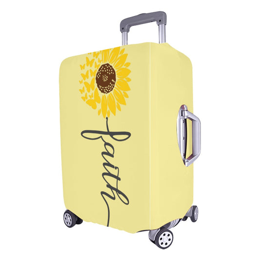 Custom Luggage Cover Faith & Flower