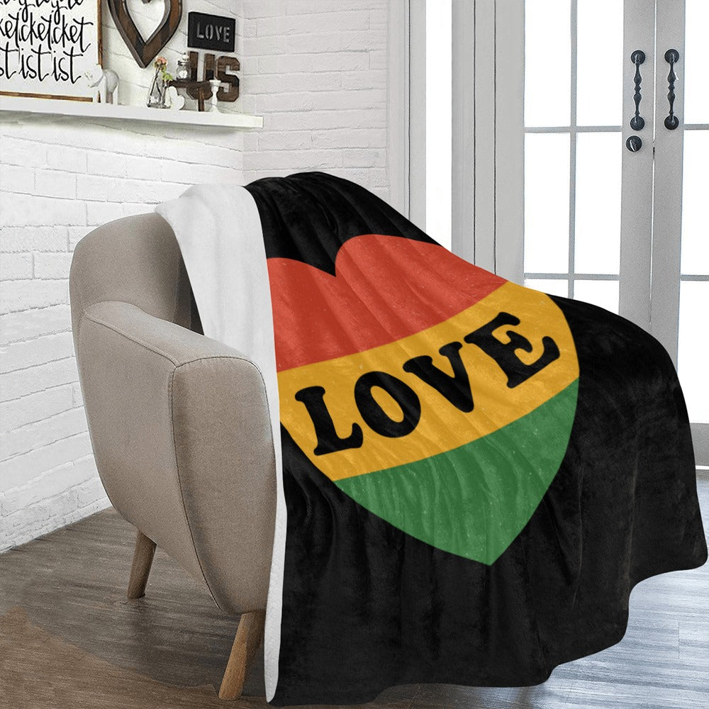 Custom Fleece Throw Blanket Love